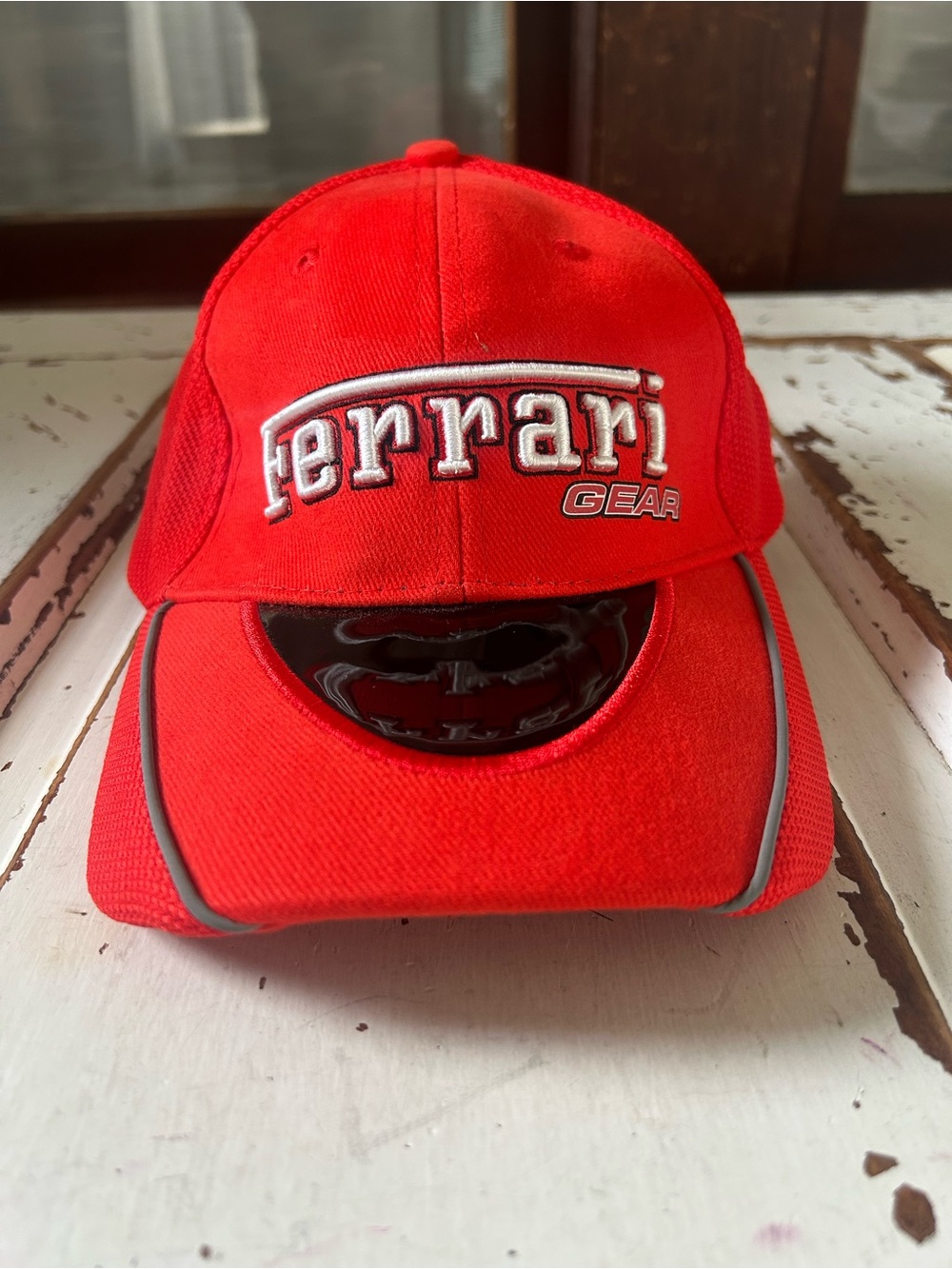 Ferrari Gear Vintage Cap With Visor Official Ferrari Product Red Hat